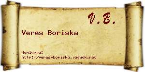 Veres Boriska névjegykártya